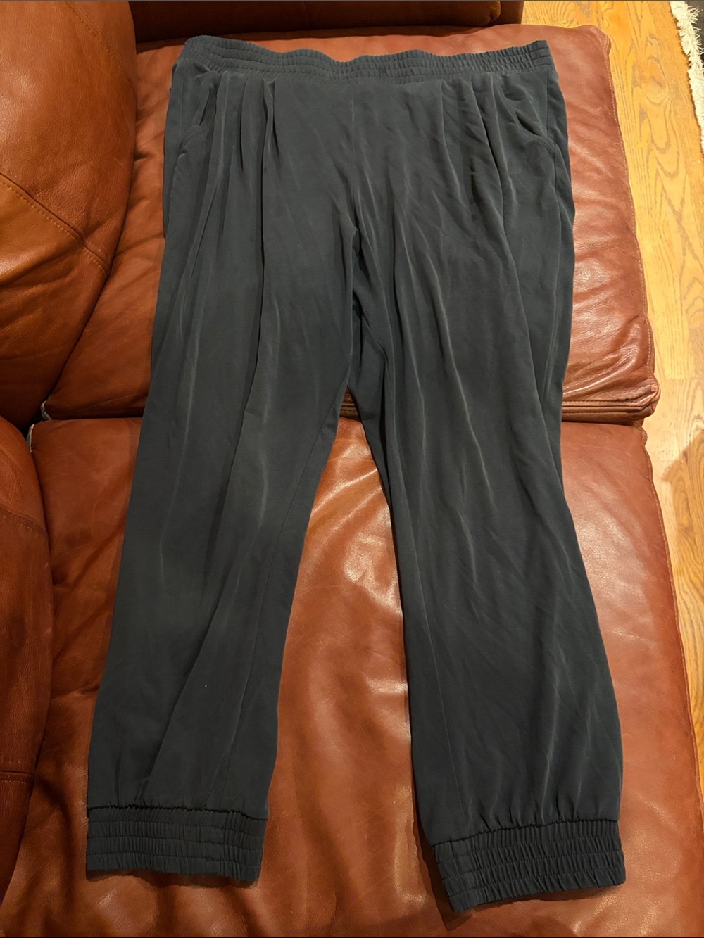 Express Women’s Black Elastic Waist Sandwashed Relaxed Pants XL